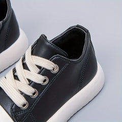 Girl's Comfy Non Slip Skate Shoes Lace Up Soft Sole Sneakers