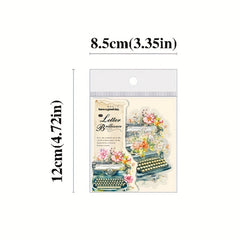 10pcs Book Letter Glitter Series Shell Glossy Guka Flower Plant PET Sticker