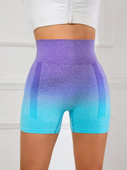 Quick Drying Hip Lifting Yoga Shorts High Waist Moisture Absorbing Biker Shorts