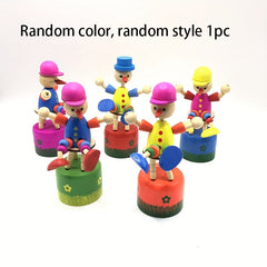 Cartoon Wooden Dancing Clown Swing Puppet Toy for Kids