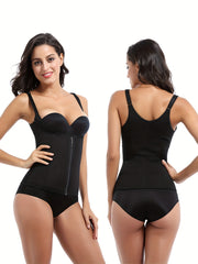 Zipper Cami Tops Waist Trainer Tummy Control Slimmer Top