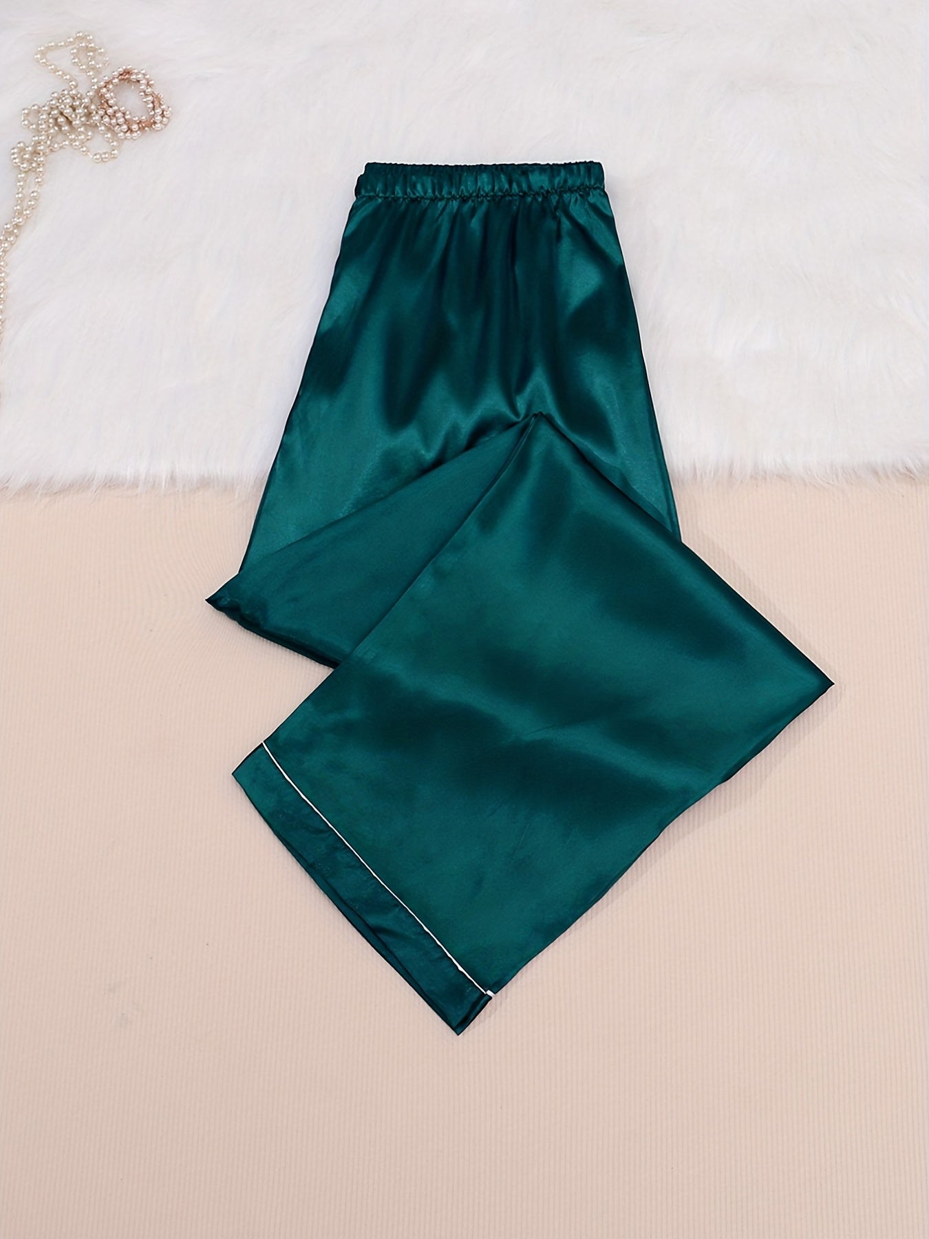 Pajama Set Women's Plus Short Sleeve Button Front Pajama Tops & Pants