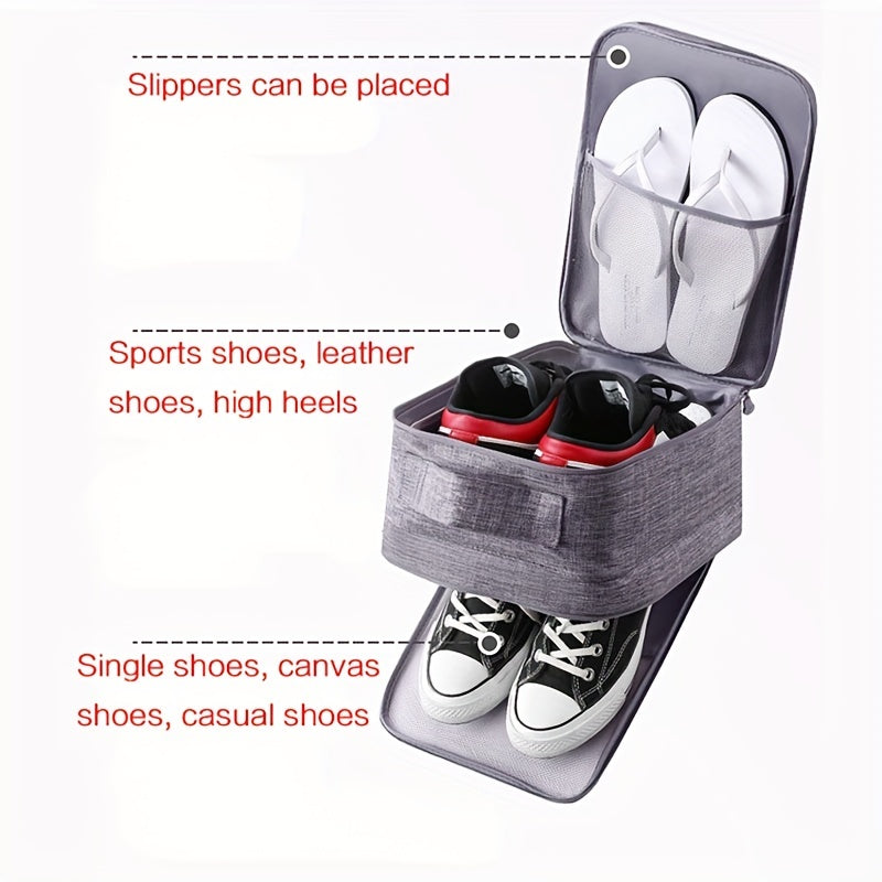 Portable Shoes Storage Bag For Travel Three Layers Storage Bag