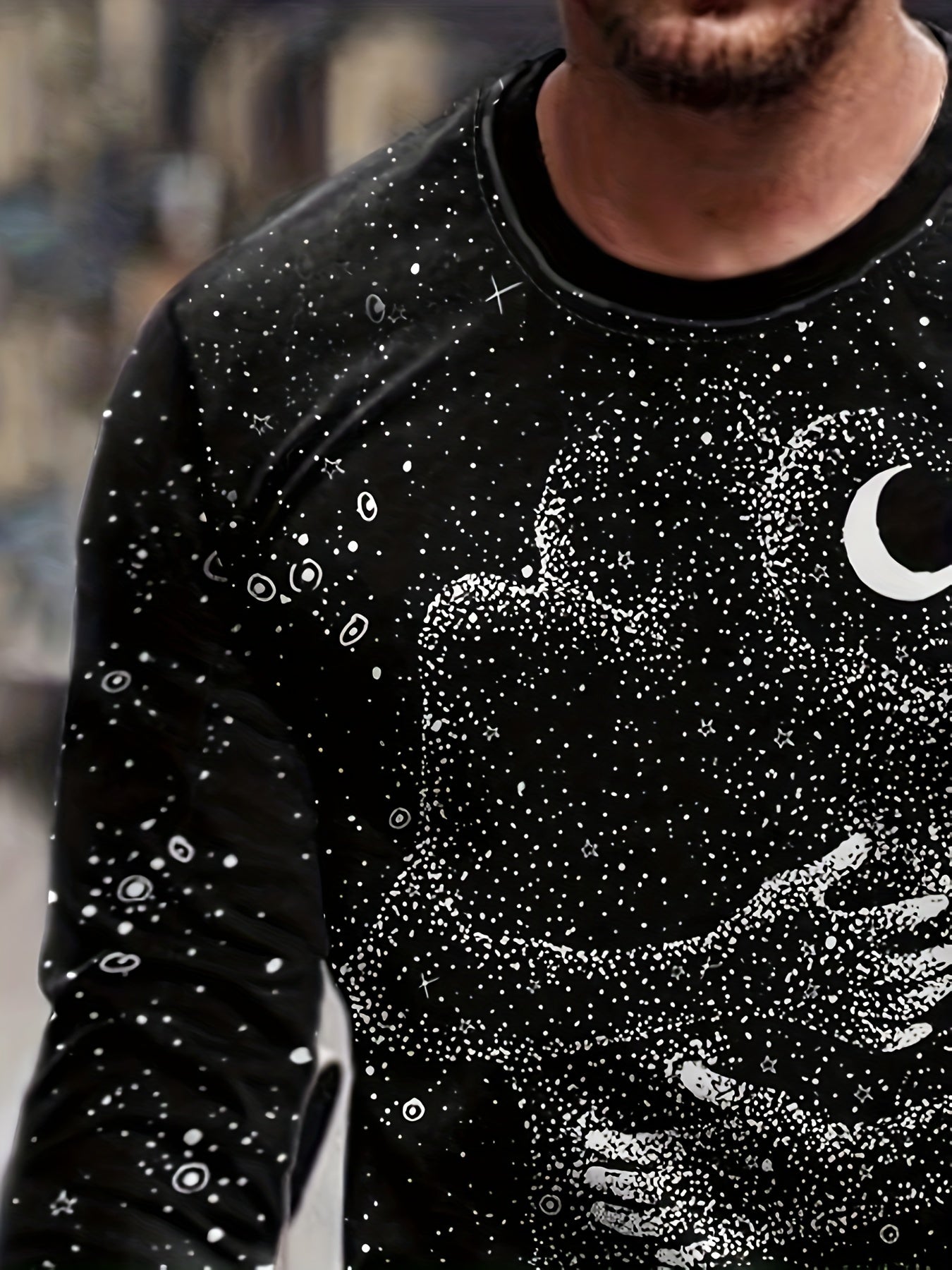 Hug Pattern Men's Long Sleeve Novelty T-shirt for Autumn
