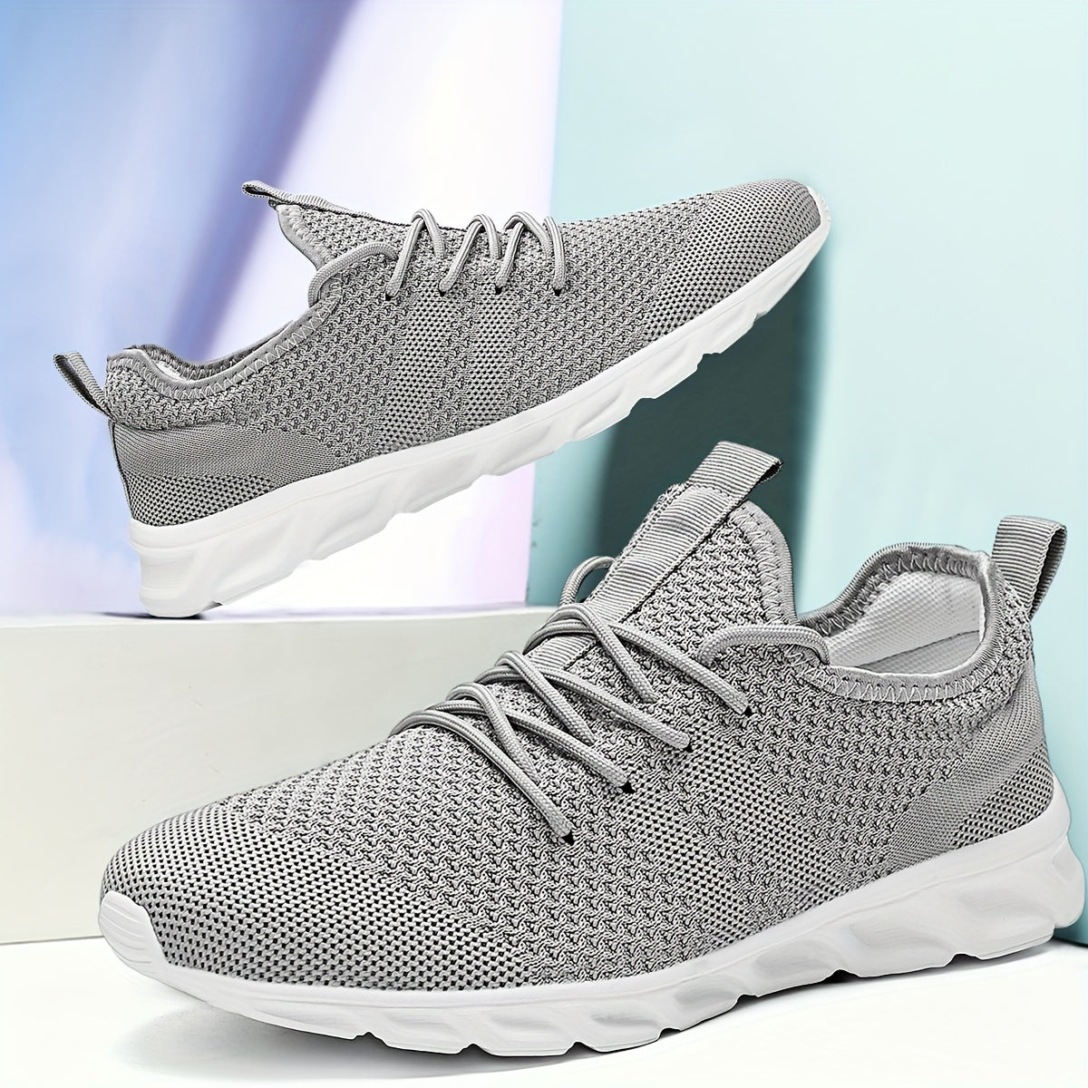 Men's Breathable Lace up Sneakers Outdoor Walking Shoes