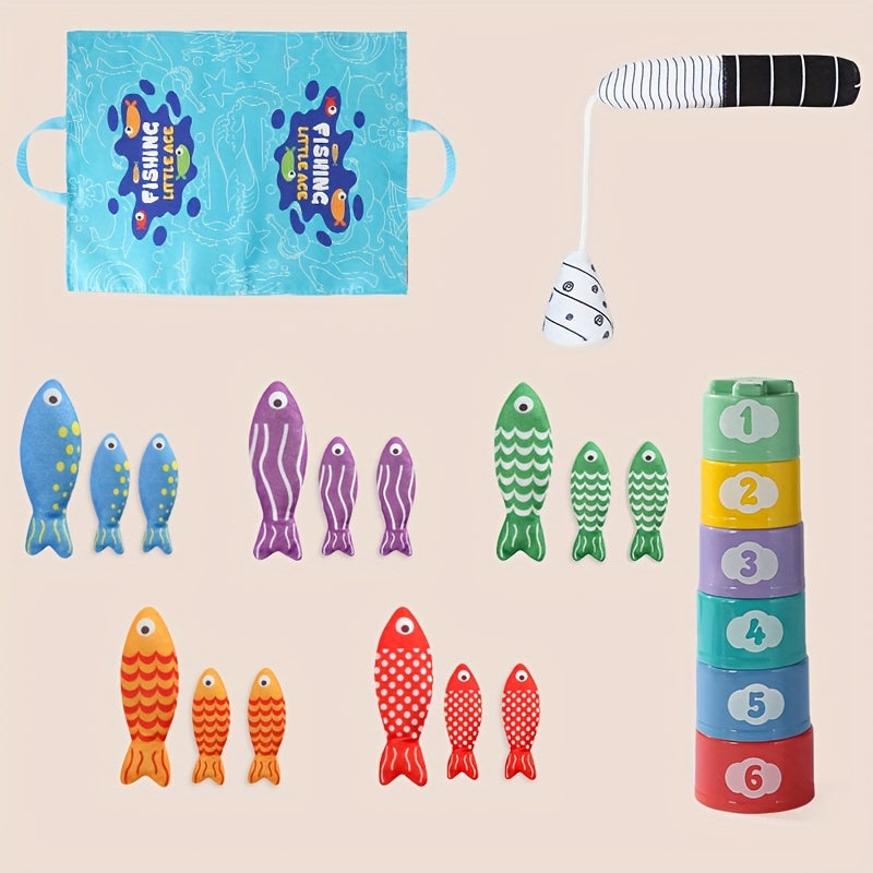 Kids Fishing Toy Set with Rod and Bucket