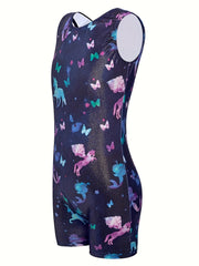 Unicorn & Mermaid Graphic Ballet Leotard Dance Suit for Girls