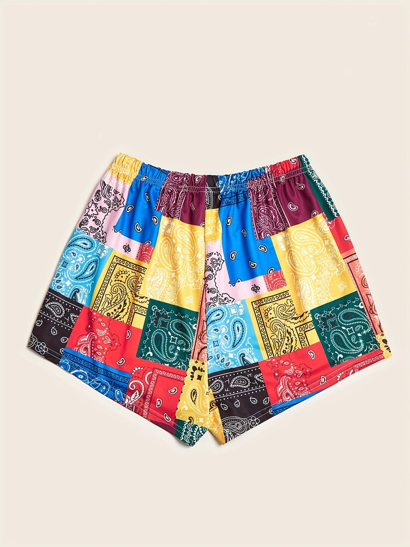 Paisley Patchwork Print Shorts for Women