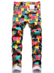 Men's Colorful Jeans Straight Regular Denim Jeans With Pockets