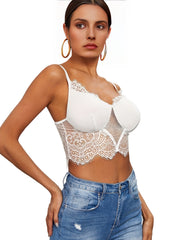 Lace Push Up Bra with Zipper for Women