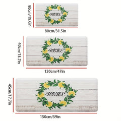 Lemon Printed Floor Mat Soft Laundry Room Rug Oriental Hallway Runner