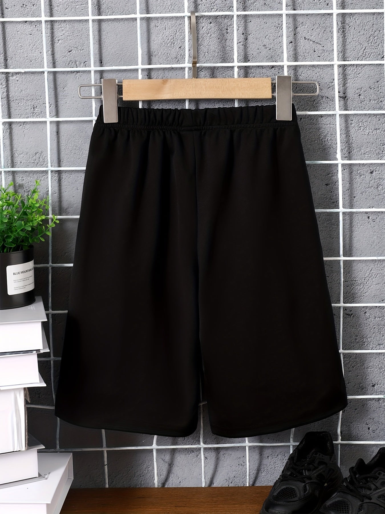 LOS ANGELES Letter Print Boys Shorts Quick Drying for Summer Outdoor