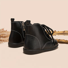 Solid Boots With Zipper For Girls Lightweight Non Slip Boots