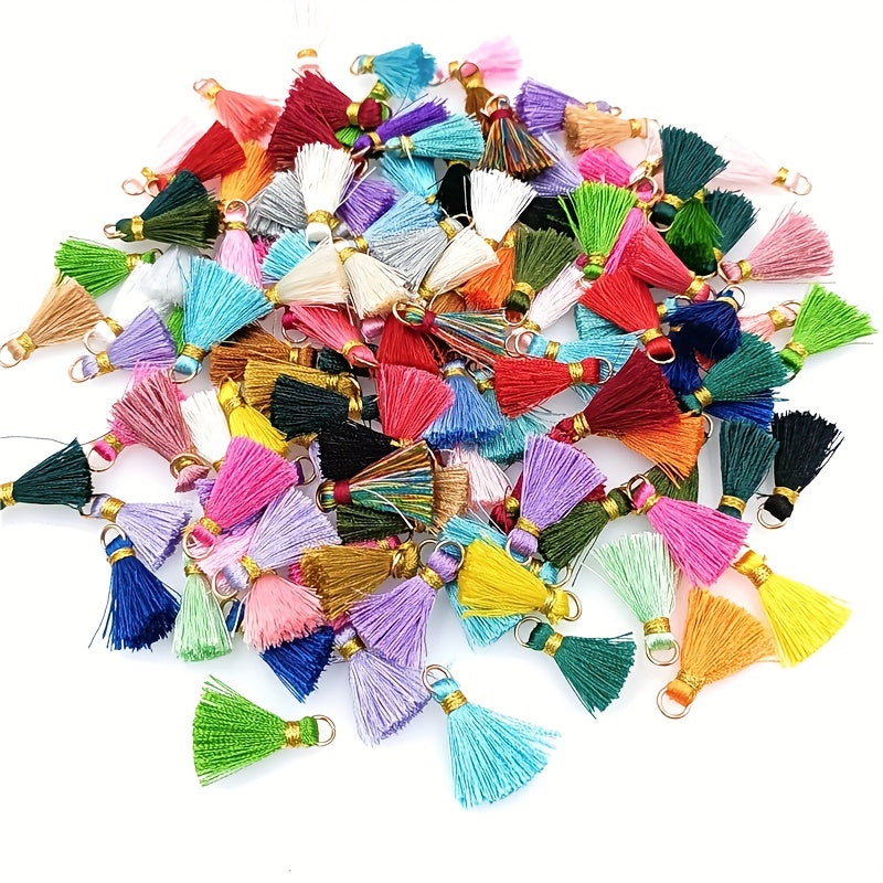 20pcs Colorful Band Loops Tassel Charms for DIY Jewelry Earrings Keychain