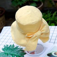 Versatile Sunshade Bucket Hat With Bow for Men Women Daily Shopping Party