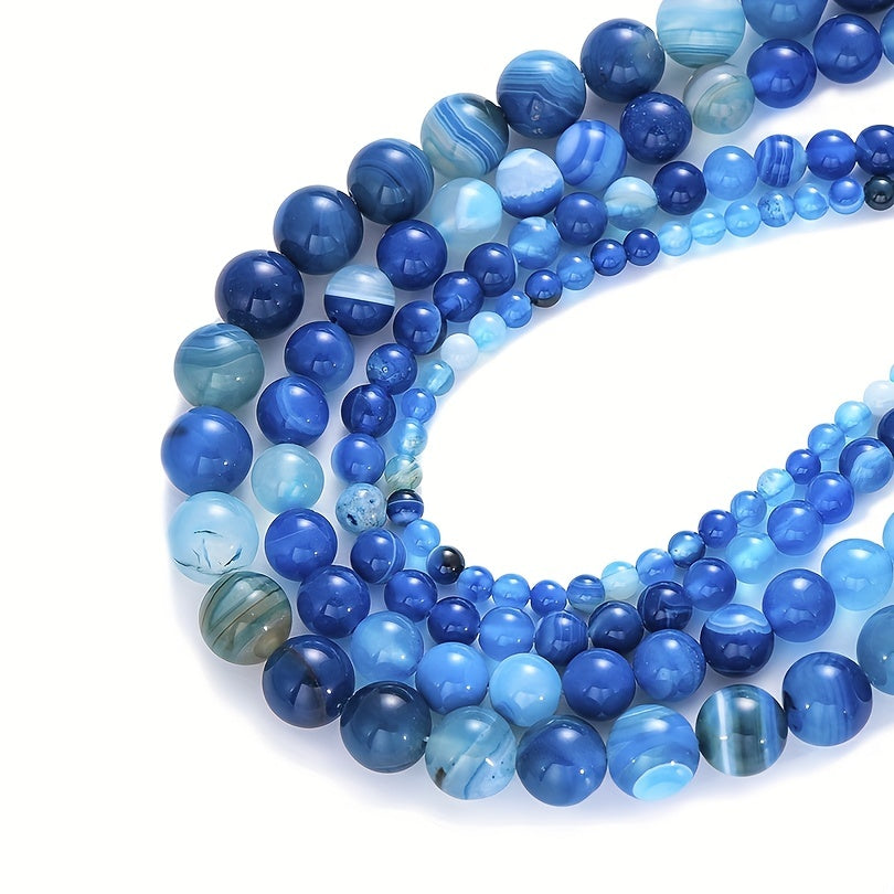 4-12mm Iace Agates Beads Smooth Natural Stone Round Loose Beads
