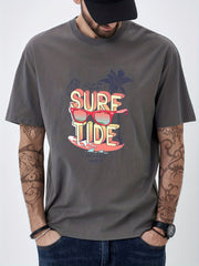 Surf Tide & Sunglasses Print Men's Graphic T-shirt