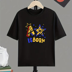 A Star Is Born Boy's Letter Print T shirt Active Short Sleeve Tee