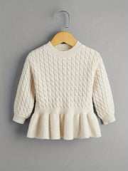 Toddler Girls Ruffle Skirt Pullover Knit Top