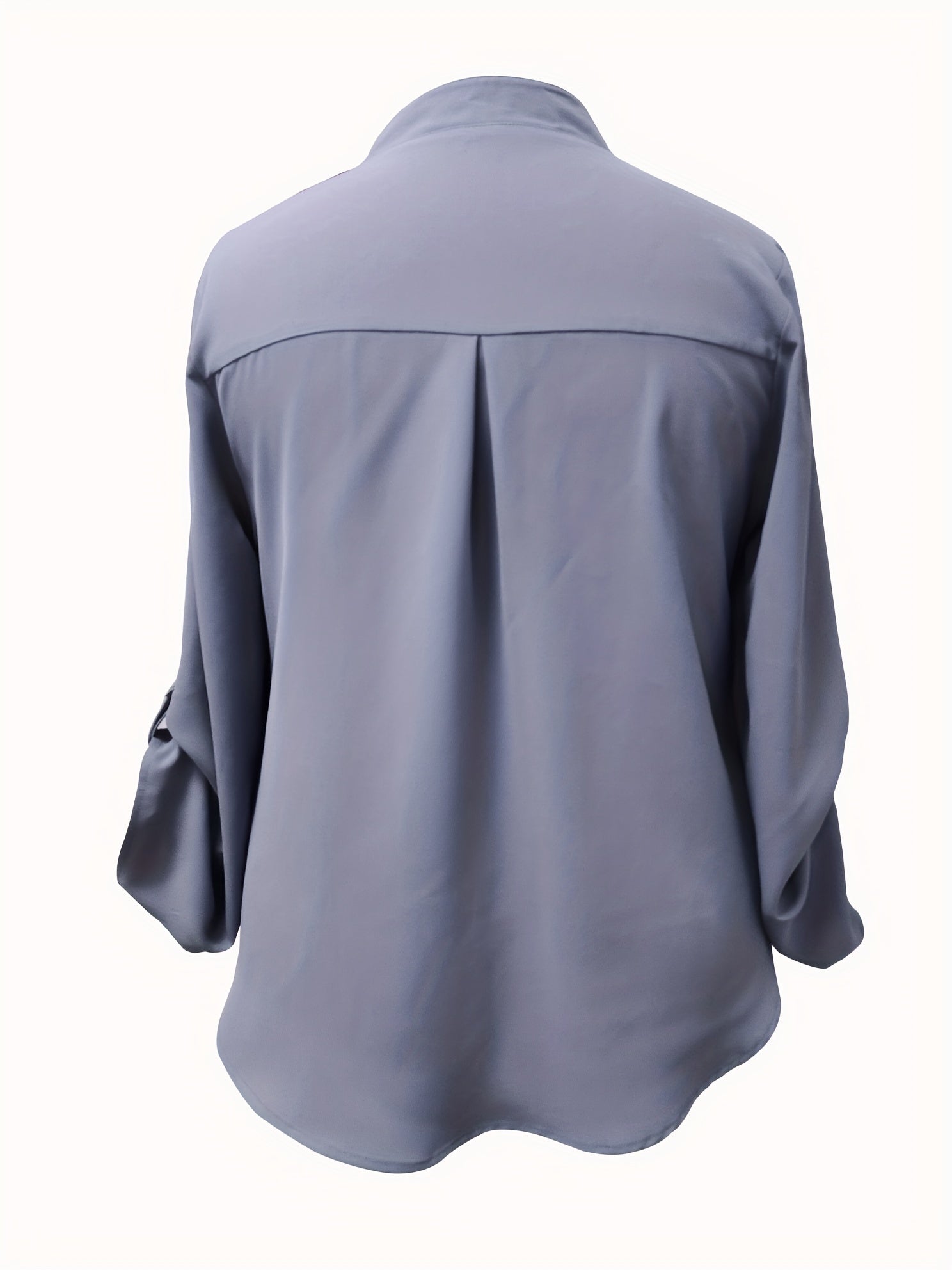 Solid Notch Neck Ruched Blouse