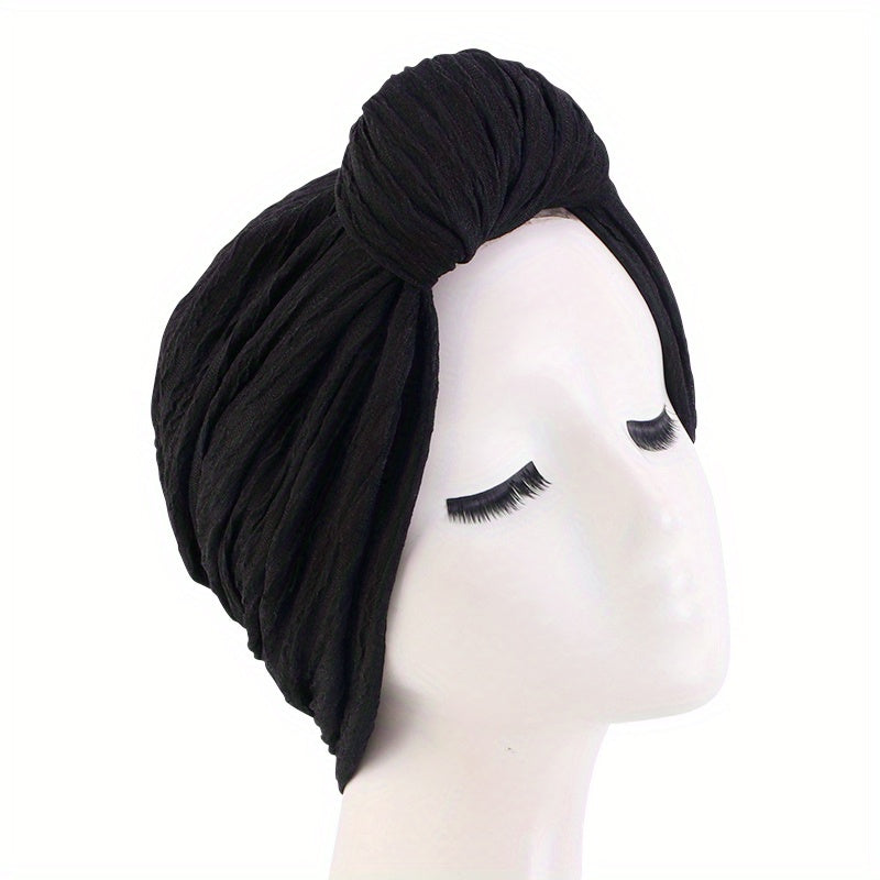 Solid Boho Bonnet Head Wrap Head Scarf Elastic Beanie Chemo Hats