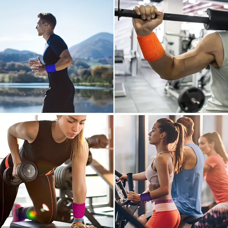 2pcs Sports Wrist Bands Sweat Absorbing Wrist Protectors