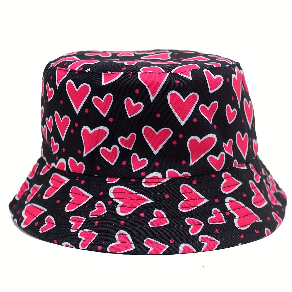 Love Graffiti Fisherman Hat Double-sided Wearing Sun Hat