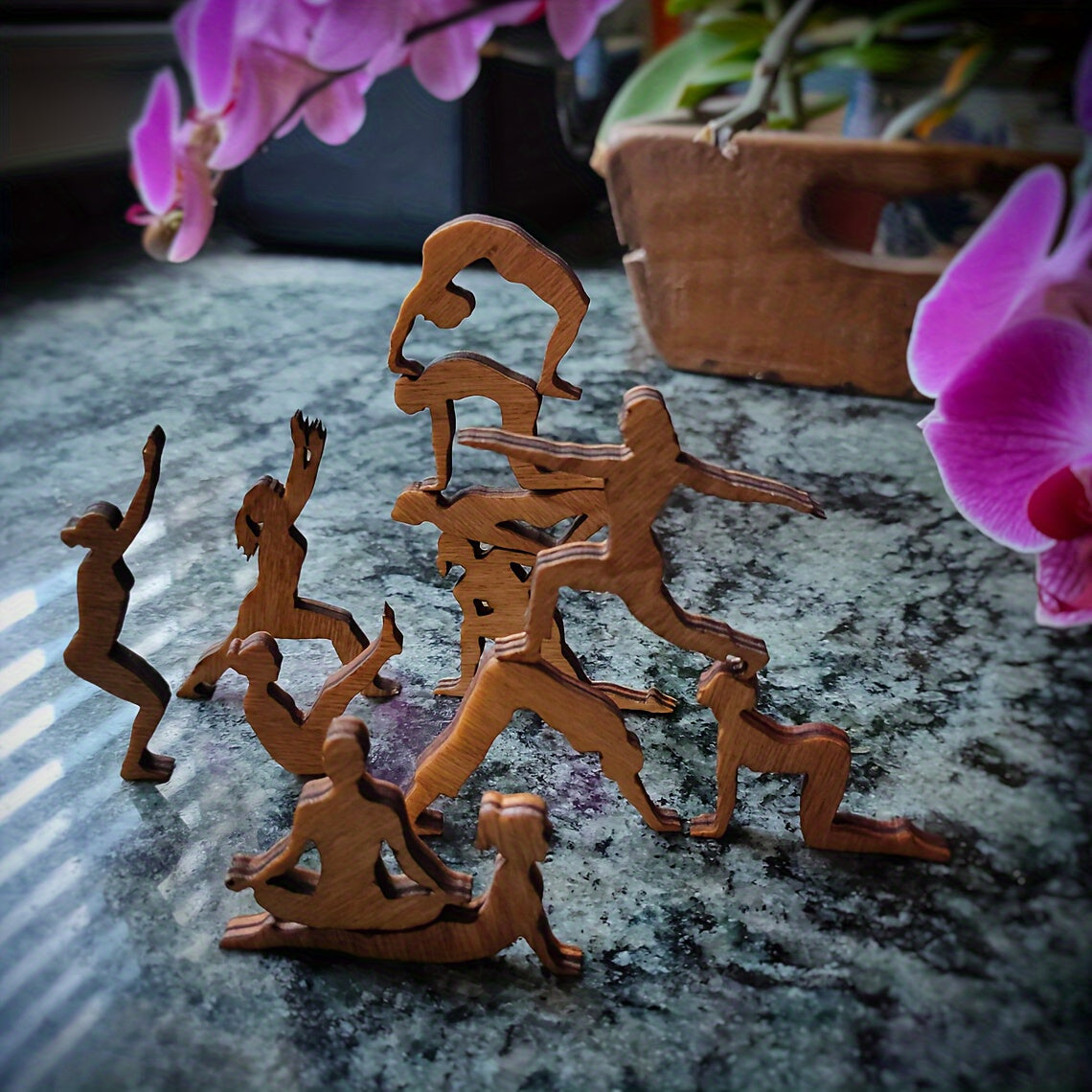 12pcs Wooden Human Shape Stacking Game Building Blocks Toys