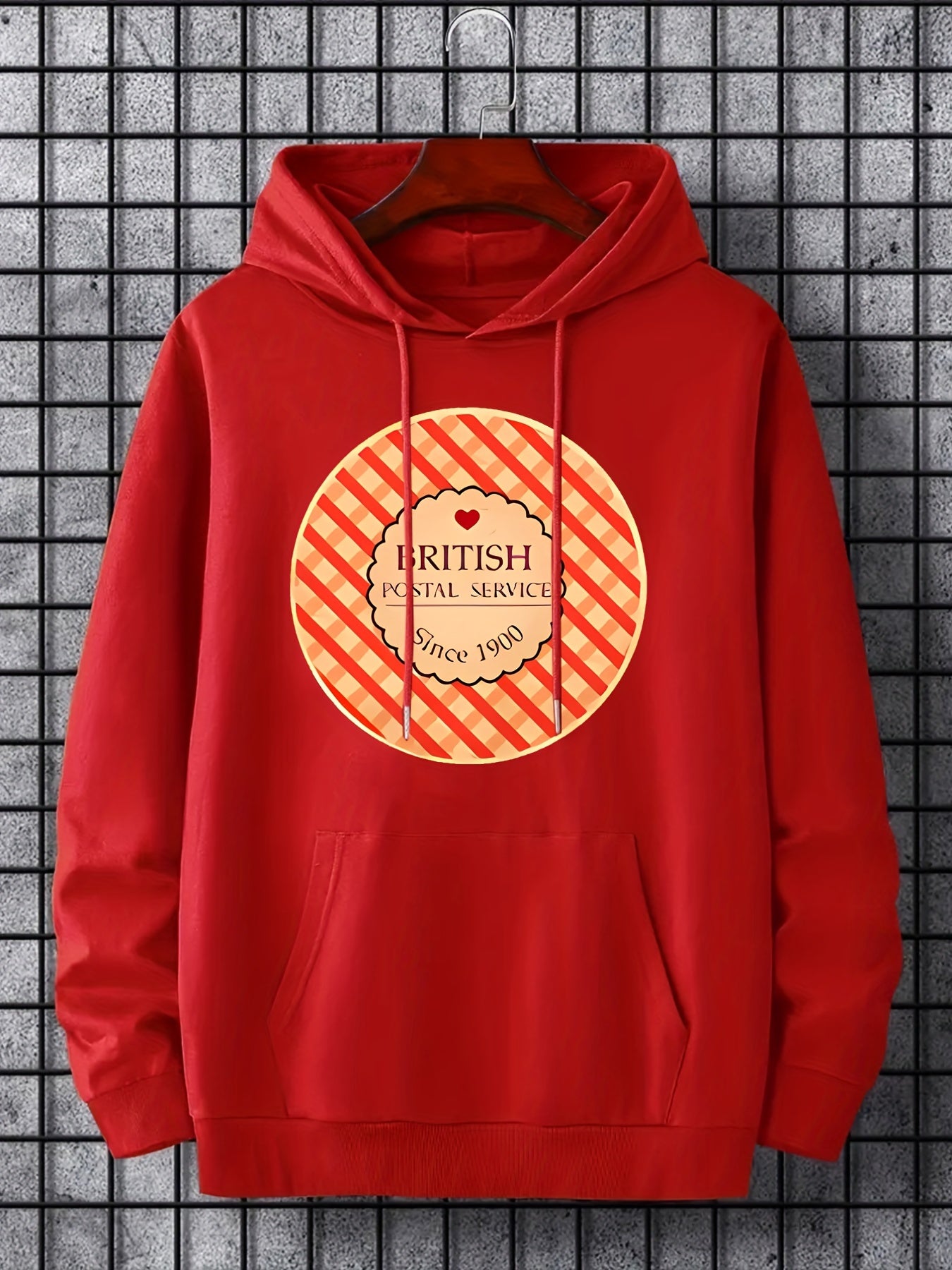 British Postal Service Print Hoodie for Men