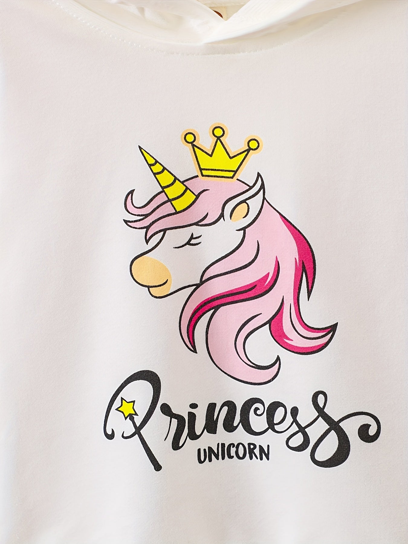 Girls' Unicorn Crown Hoodie Sweatshirt Top Long Sleeve Pullover