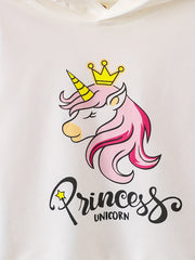 Girls' Unicorn Crown Hoodie Sweatshirt Top Long Sleeve Pullover