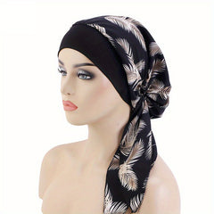 Paisley Print Elastic Bonnet Turban Cap Headscarf