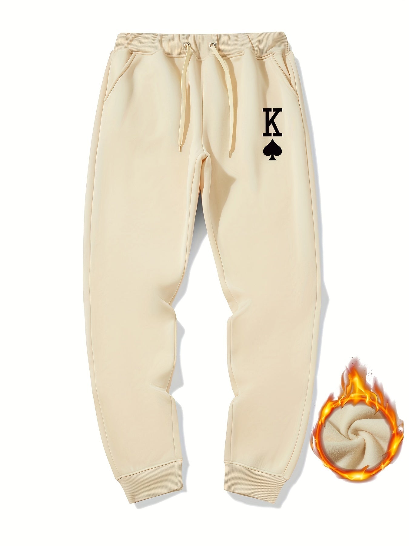 Spades King Joggers for Men - Stretch Graphic Drawstring Sweatpants