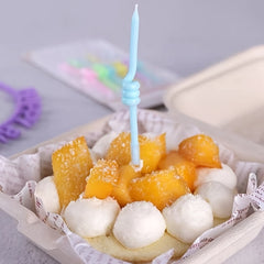 6pcs Dots Birthday Candle Curve Bending Spiral Candle Rainbow Party