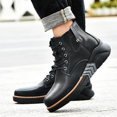 Men's Chunky Ankle Boots Lace Up Casual Shoes