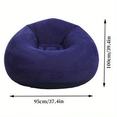Beanless Inflatable Lounge Chair Thickened PVC Flocking Sofa