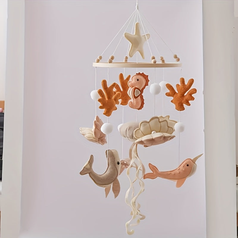 Soft Animal Shapes Baby Mobile Crib Bell Toy with Pastel Colors