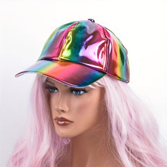Laser Rainbow Baseball Cap Hip Hop Sun Hat - LGBT Pride