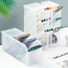 Translucent Pen & Brush Holder - Office & School Supplies Organizer