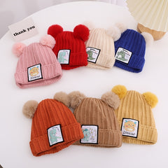 Kids' Dinosaurs Patch Beanie Hats - Warm and Stylish Winter Gear
