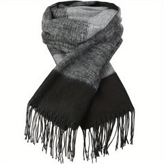 Fringed Striped Shawl Wrap Warm Scarf for Women