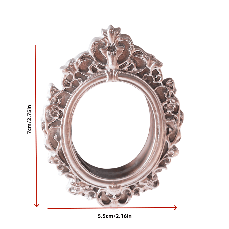 Golden and Silvery Dollhouse Mirror Set with Floral Carvings