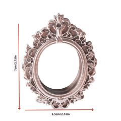 Golden and Silvery Dollhouse Mirror Set with Floral Carvings
