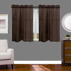 Bohemian Linen Window Curtains Button Rod Pocket Curtains