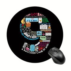 Stylish Round Gaming Mouse Pad Non-slip Rubber Mat for Office Computers Laptops