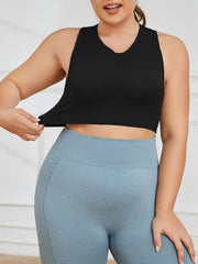 Ribbed Racer Back High Stretch Sports Bra
