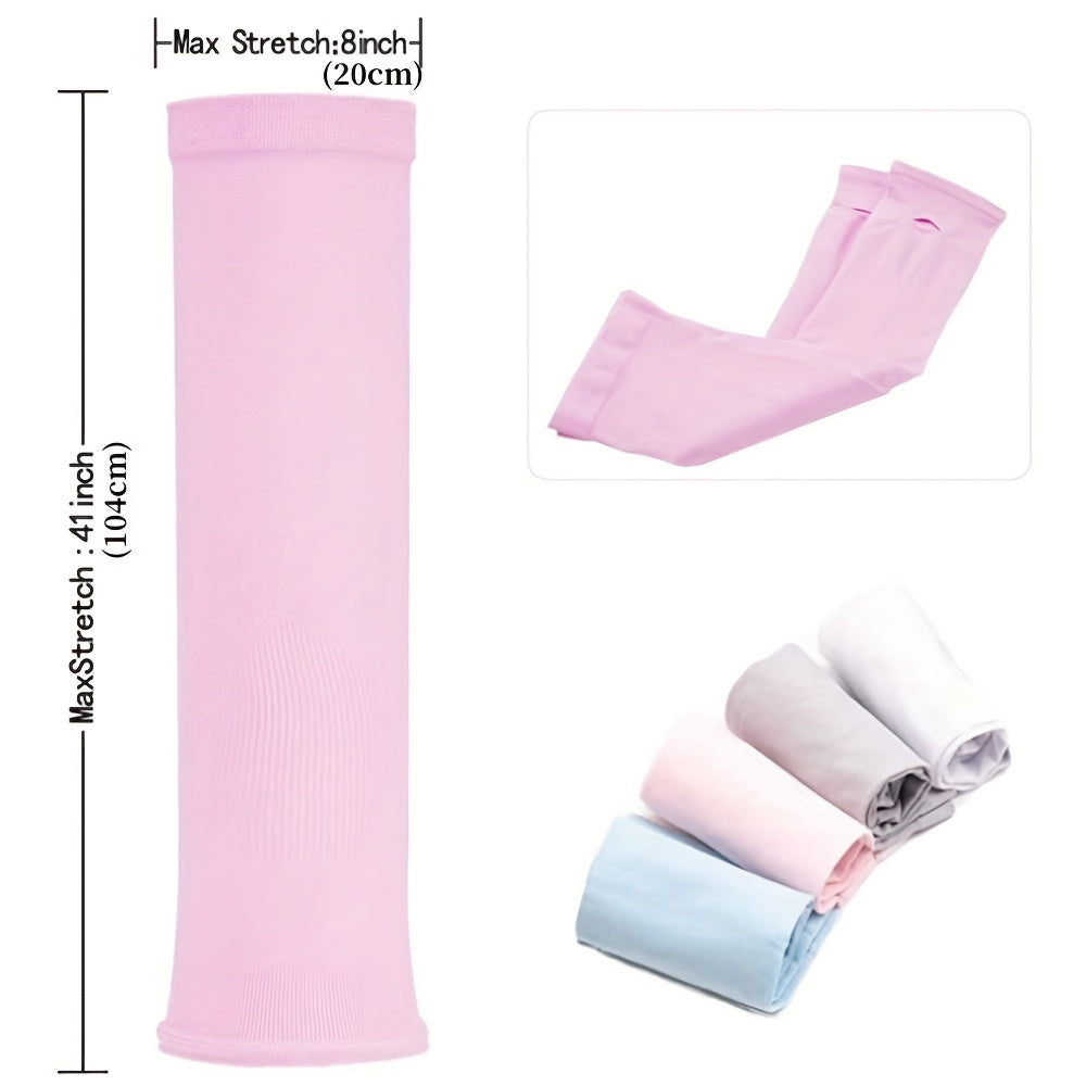UV Protection Cooling Arm Sleeves w/ Thumb Hole for Running Cycling Biking