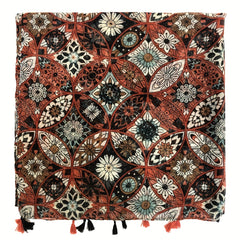 Vintage Boho Floral Tassel Scarf Sunscreen Shawl Women Travel Beach Towel