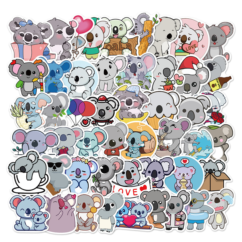 50pcs Koala Graffiti Waterproof Decorative Stickers