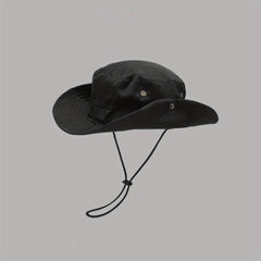Unisex Sunshade Bucket Hat with Drawstring for Outdoor Travel